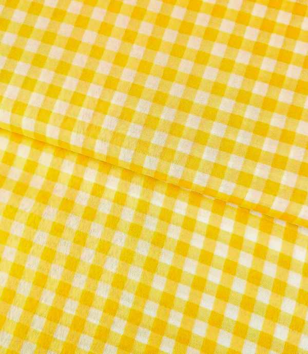 Toalha Quadrada Xadrez Amarelo